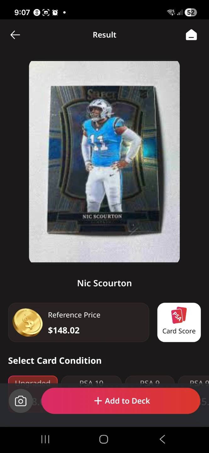 Panini Select Nic Scourton Football Card