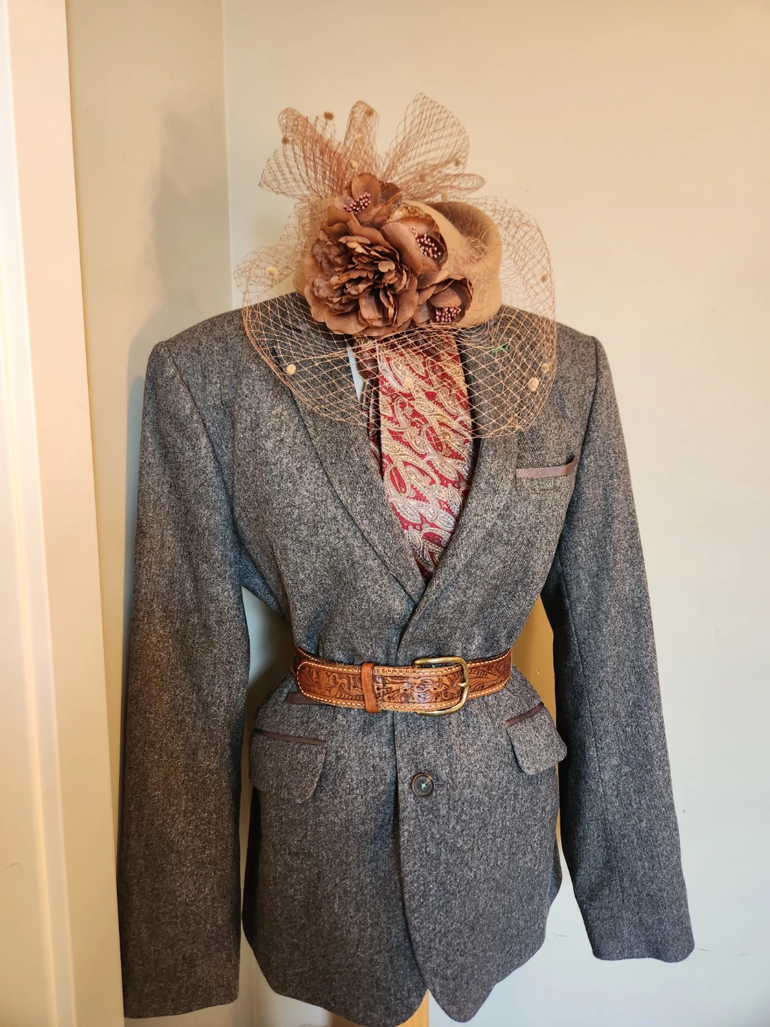 New TED BAKER Grey WOOL Tweed Blazer
