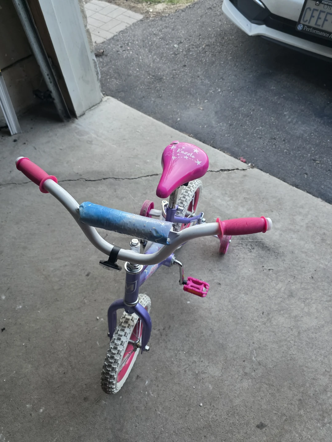 Kids' Purple and Pink Bicycle with Training Wheels