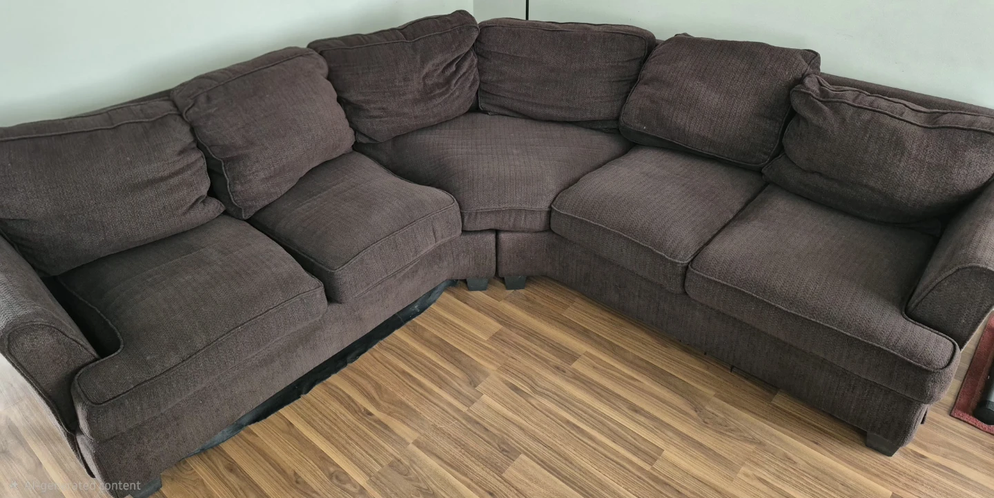 Brown L Shaped Sectional Sofa - photo 2