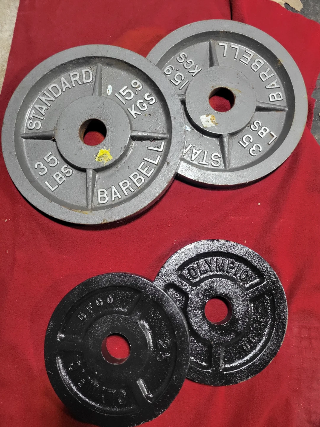 120LBs  2" HOLE OLYMPIC PLATES.