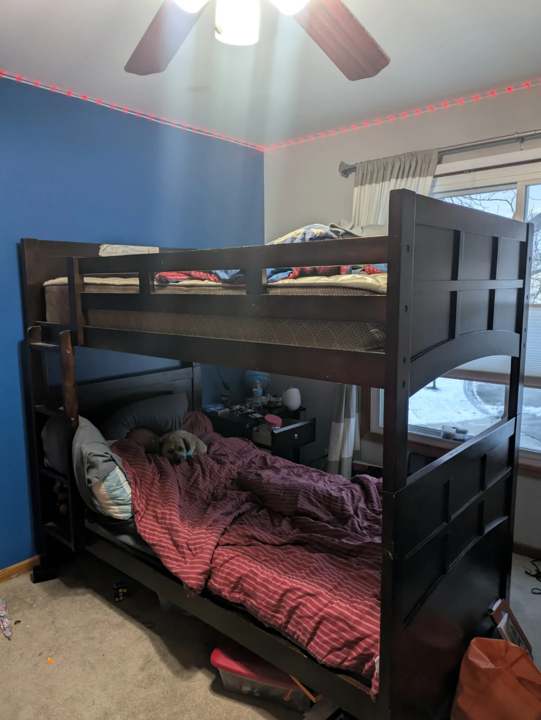 Dark Wood Twin over twin Bunk Bed