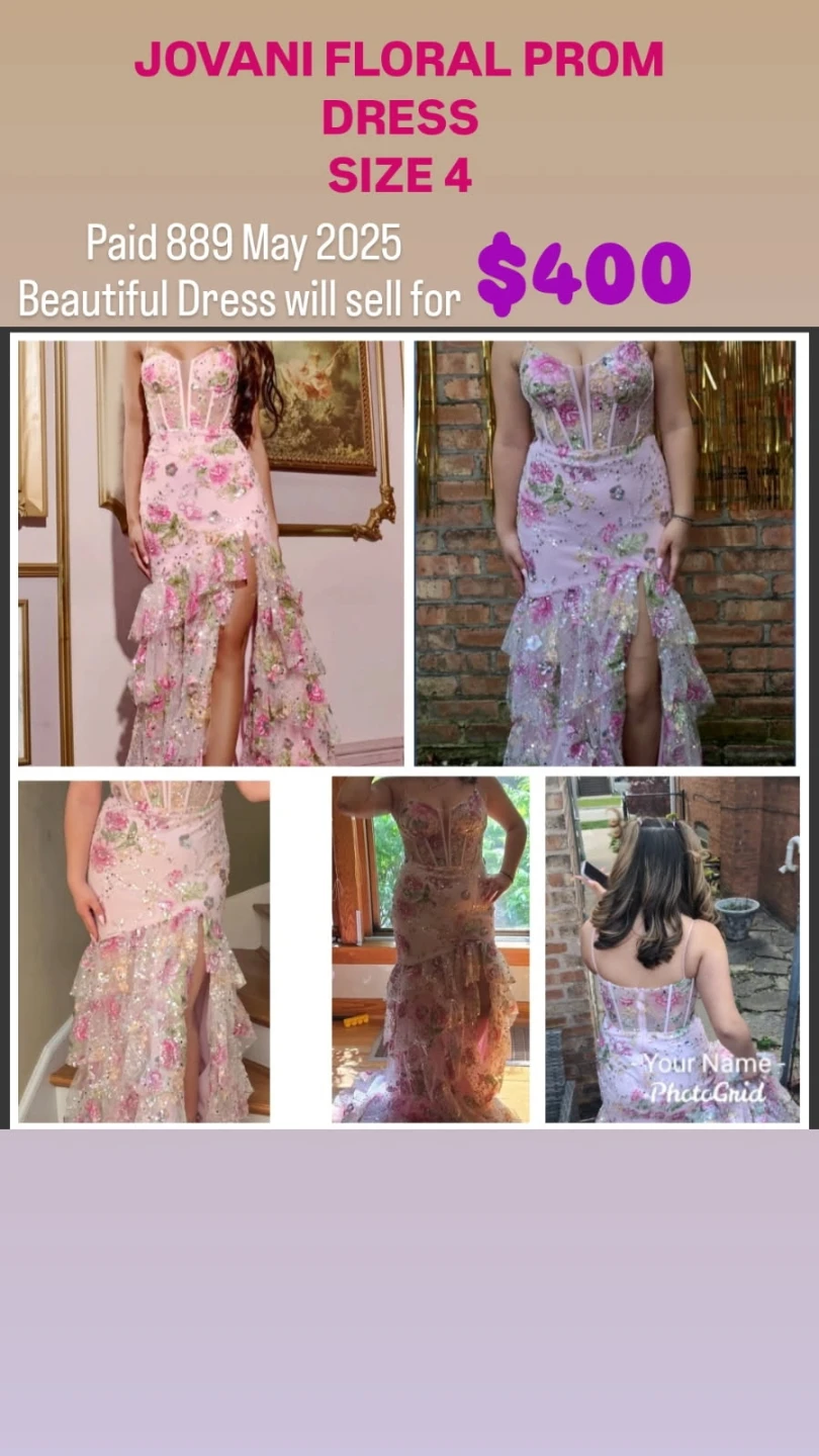 Jovani Floral Prom Dress Size 4