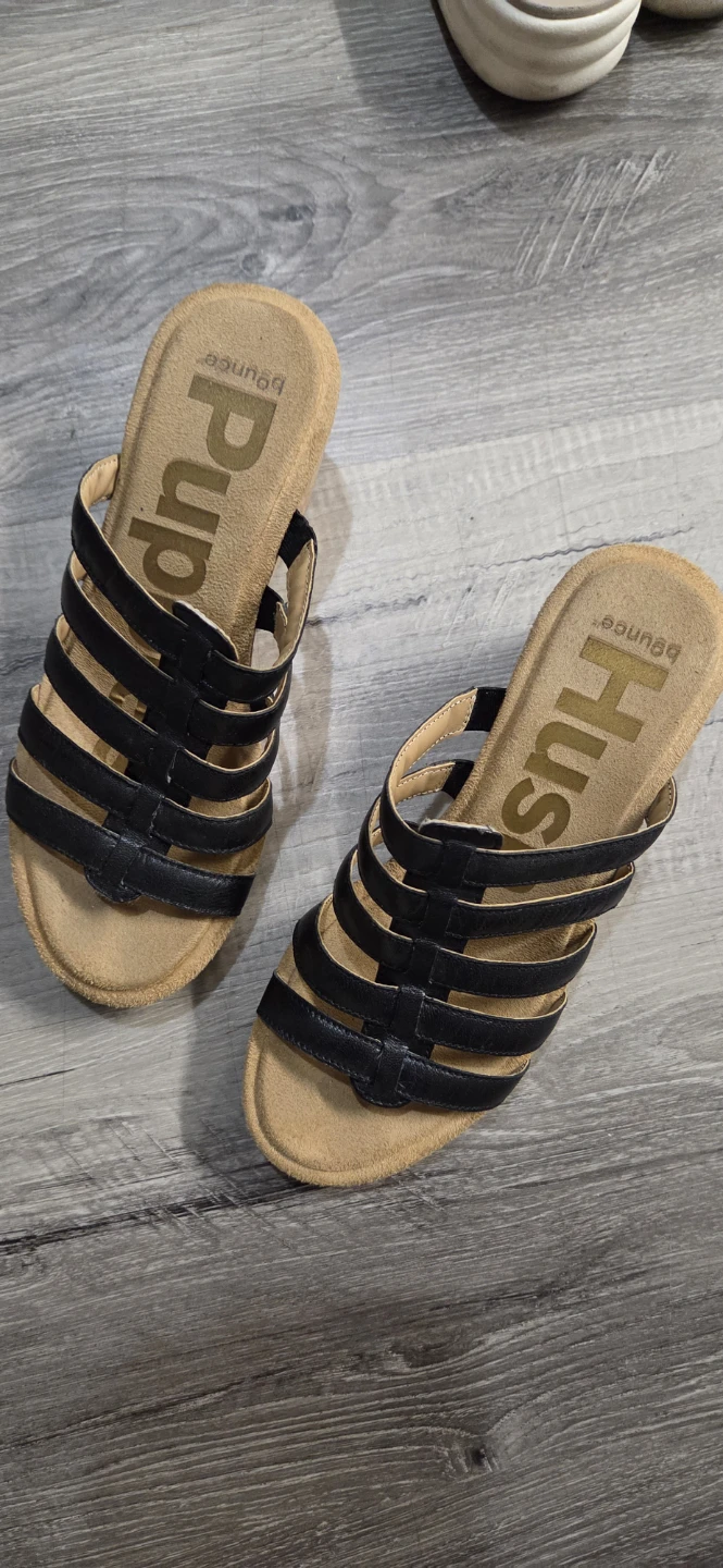 Hush Puppies Black Wedge Sandals, Size-6 - photo 4