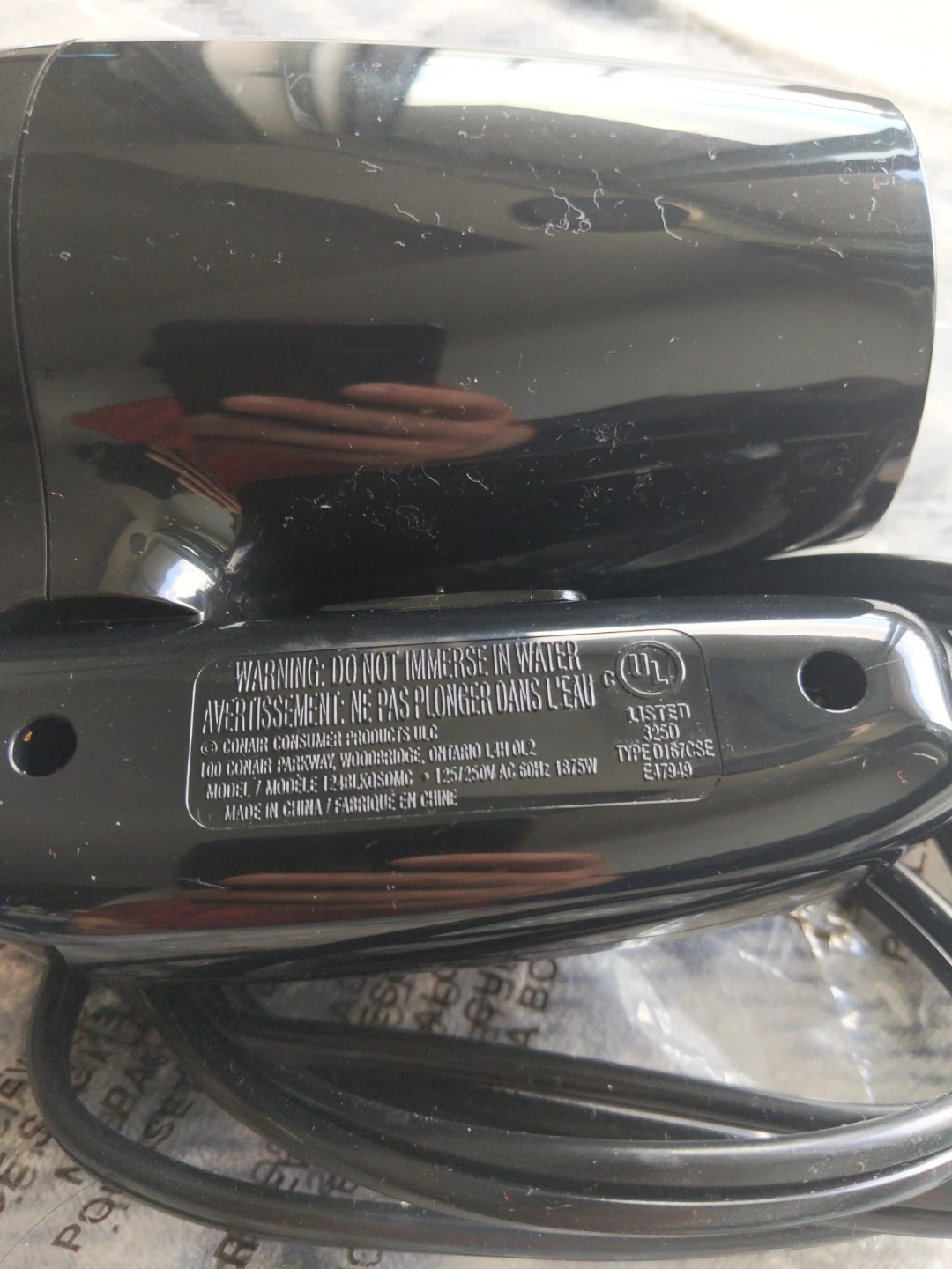 QUO Beauty by Conair Travel Hair Dryer model 124blkqsdmc - photo 2