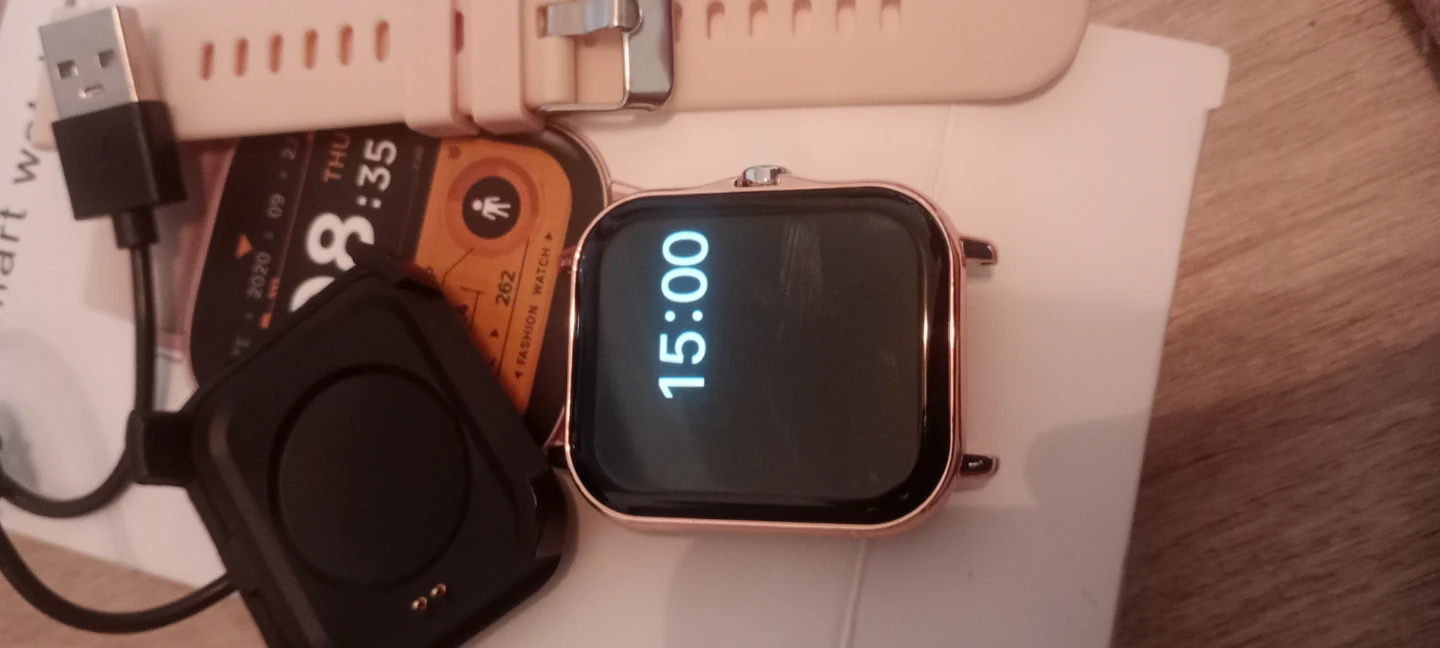 Smart Watch with double straps Gold and Cream - photo 3