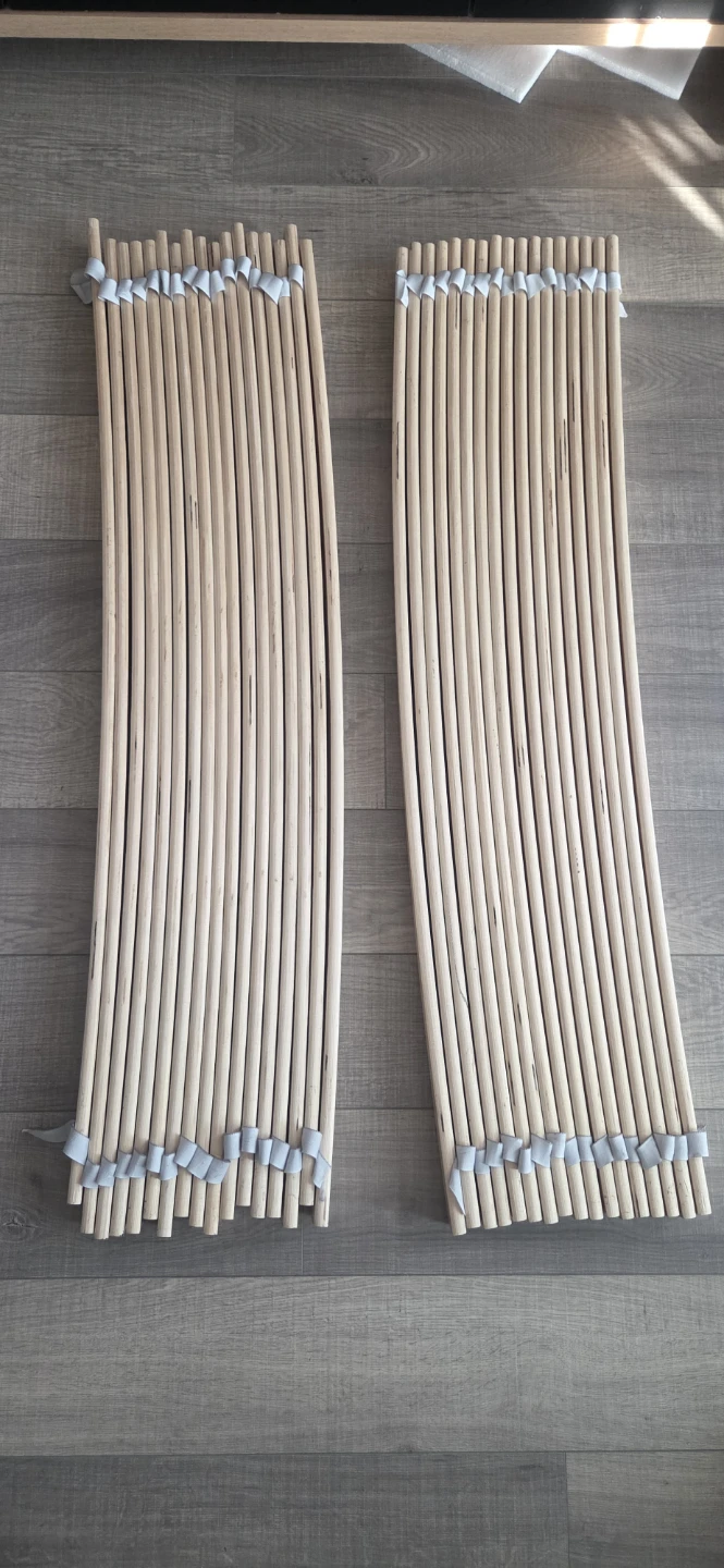LURÖY slatted bed base with curved slats - king