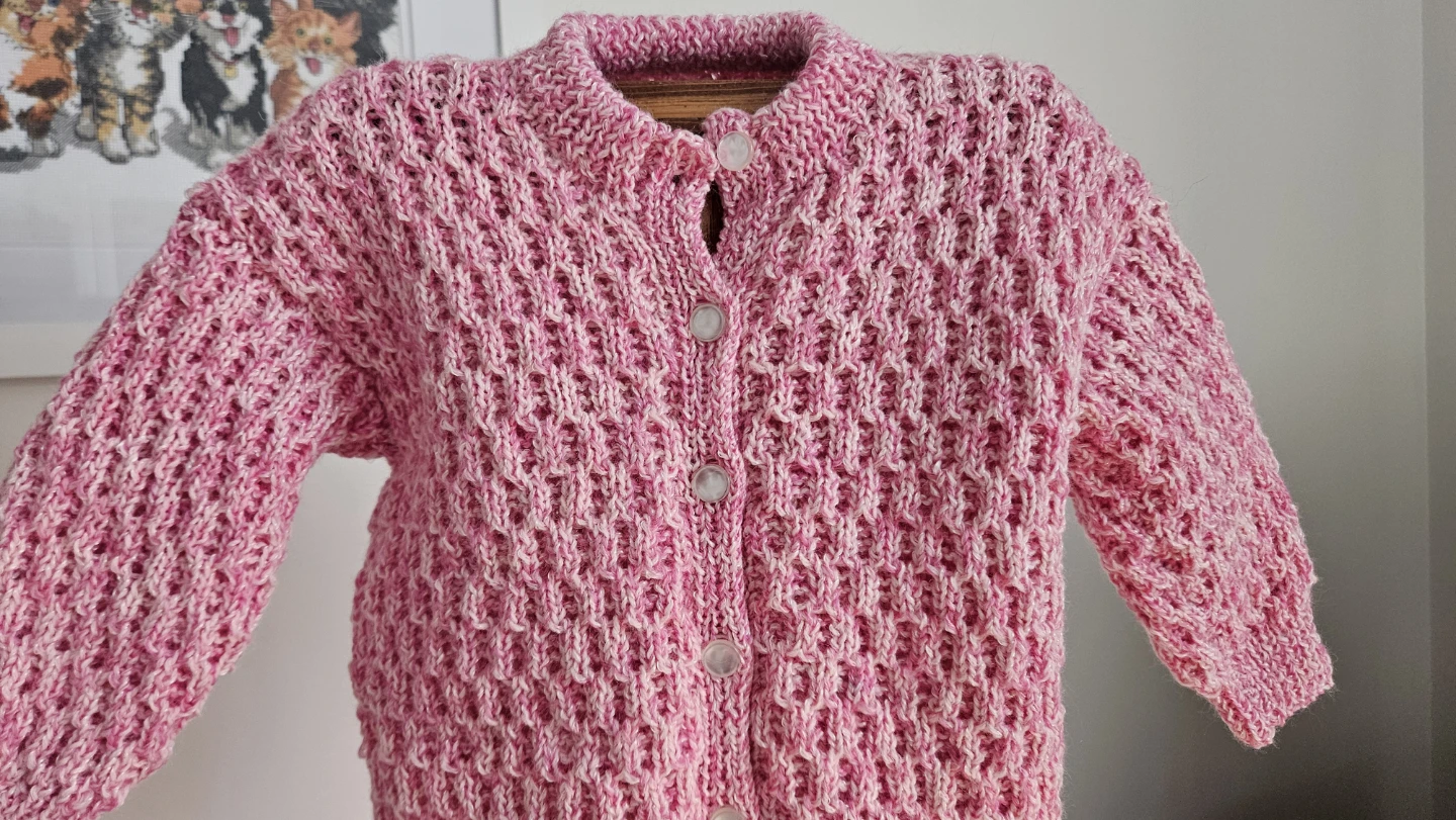 Pink Hand Knit Baby Cardigan