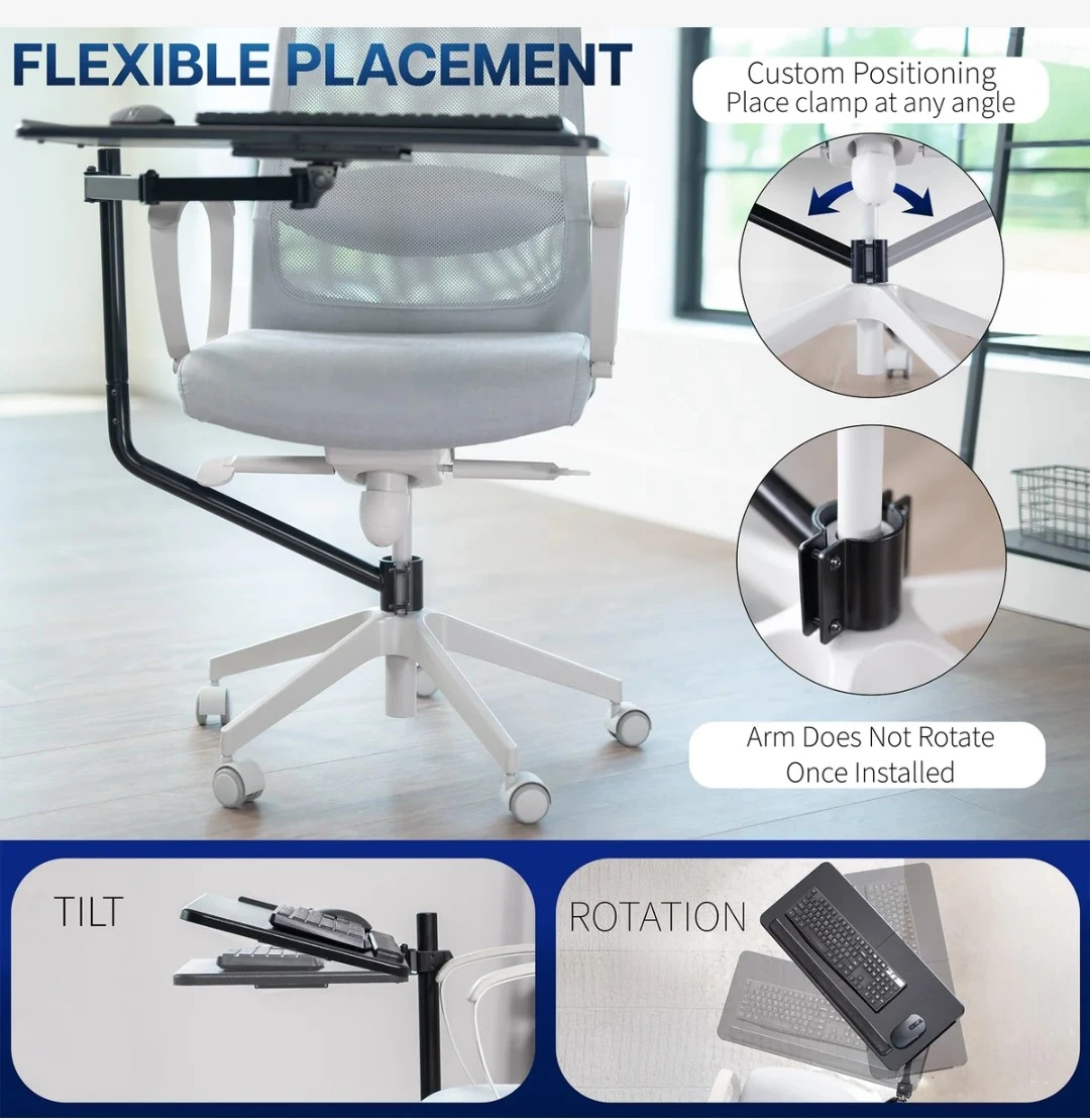 VIVO Ergonomic Chair Mount Keyboard Tray - photo 3