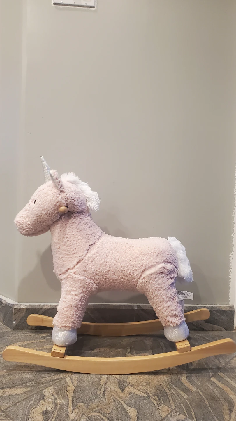 Pink Plush Unicorn Rocking Horse Toy