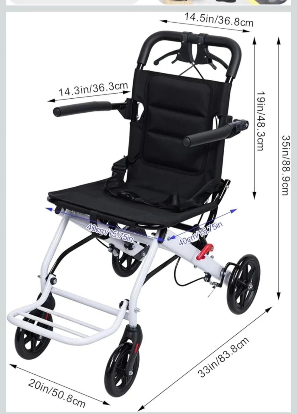 Ultra-Light Folding Wheelchair – Compact, Durable & Travel-Ready