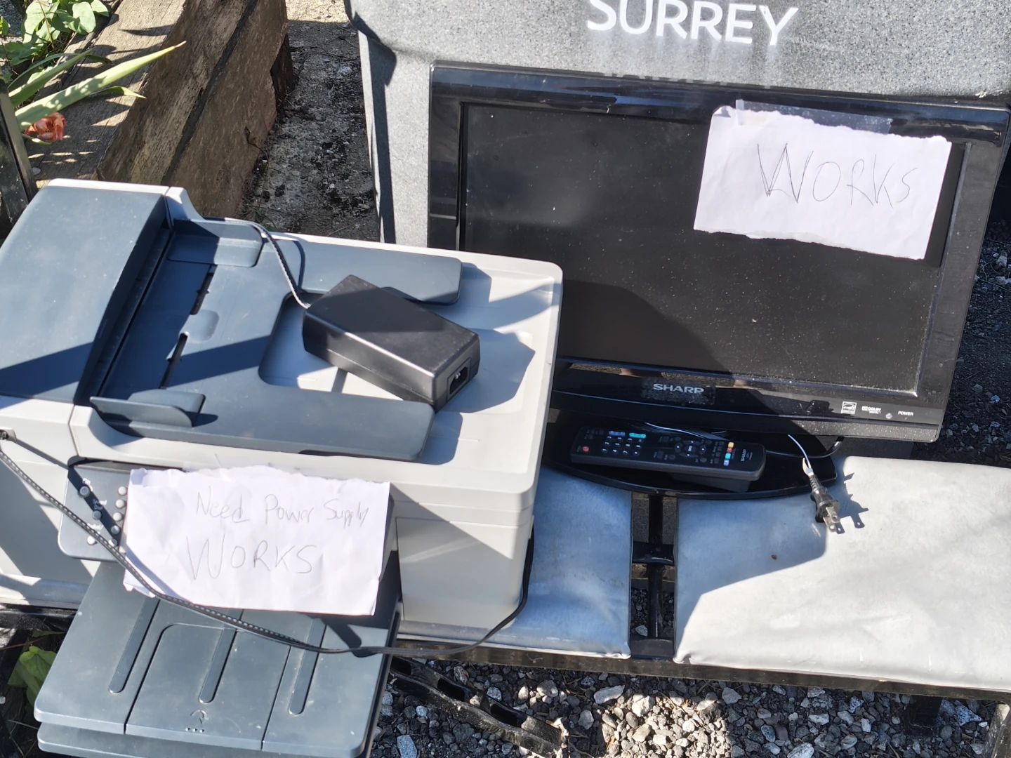 Sharp Monitor & Laser Printer (Needs Power Supply)
