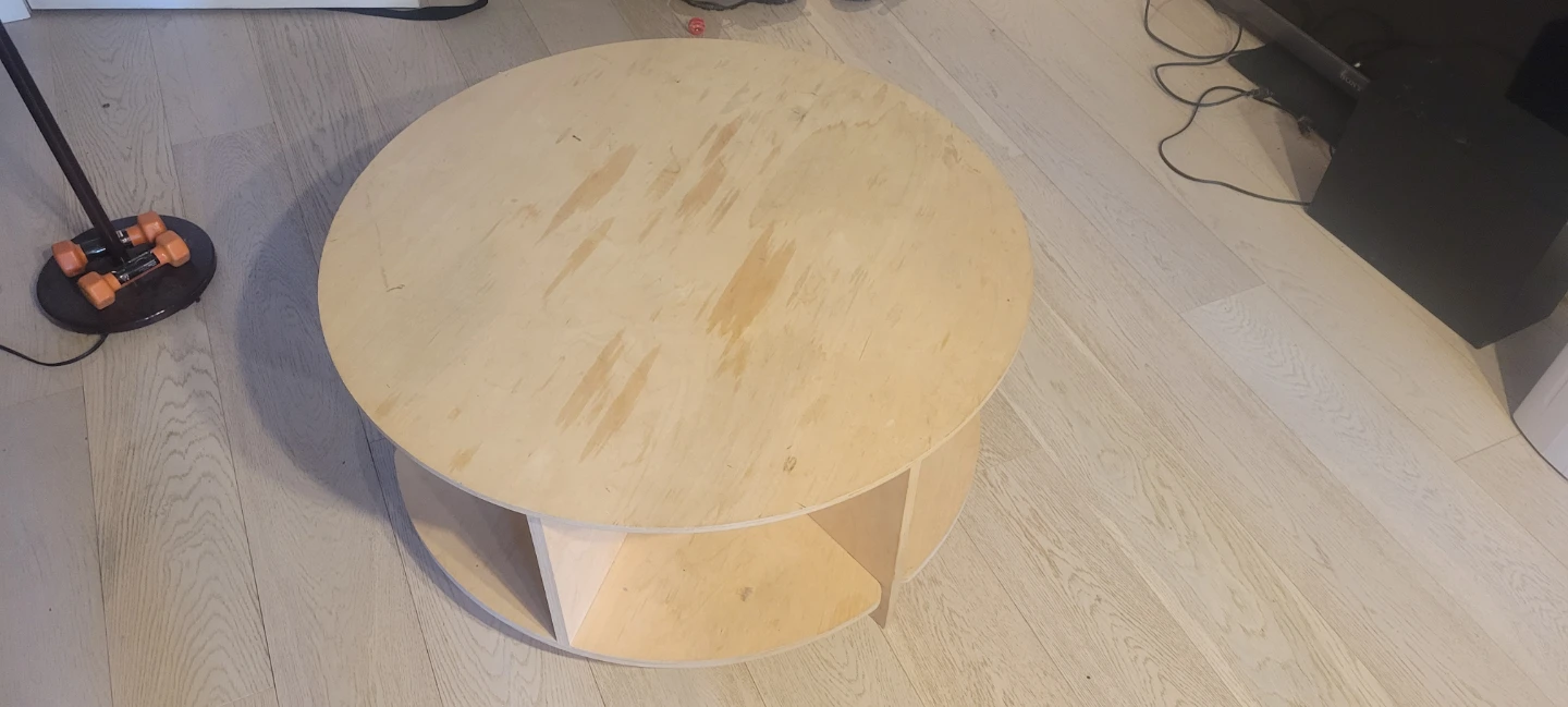 Free Round plywood Coffee Table with Storage - photo 2