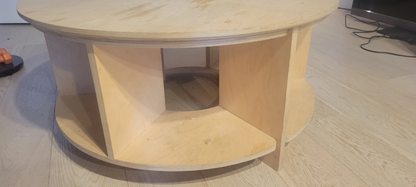 Free Round plywood Coffee Table with Storage - photo 3