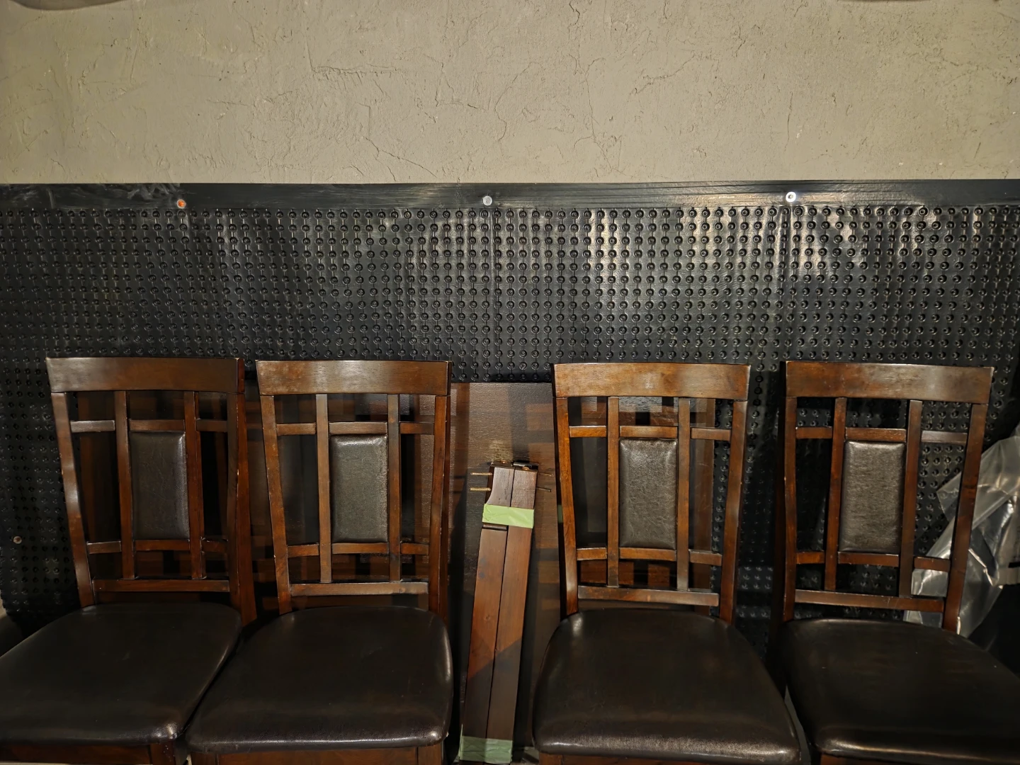 Set of 4 Wooden Dining Chairs with Dark Upholstery - photo 3