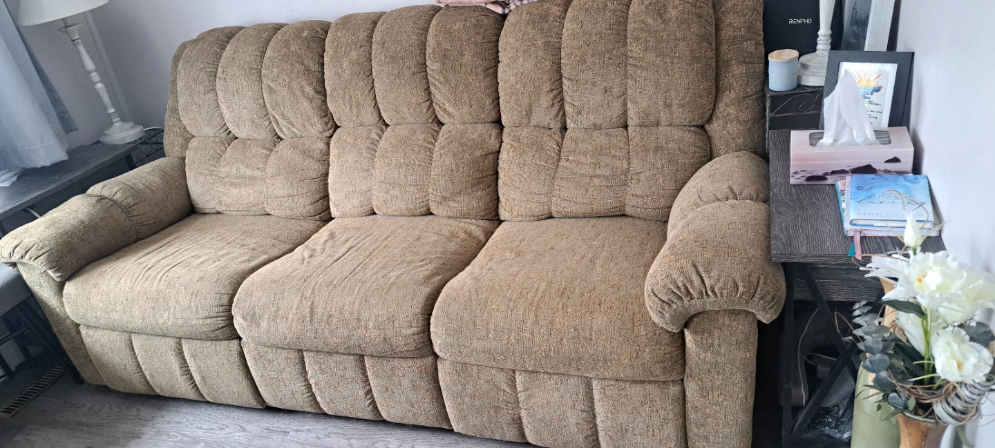 Brown Fabric Reclining Sofa - photo 4