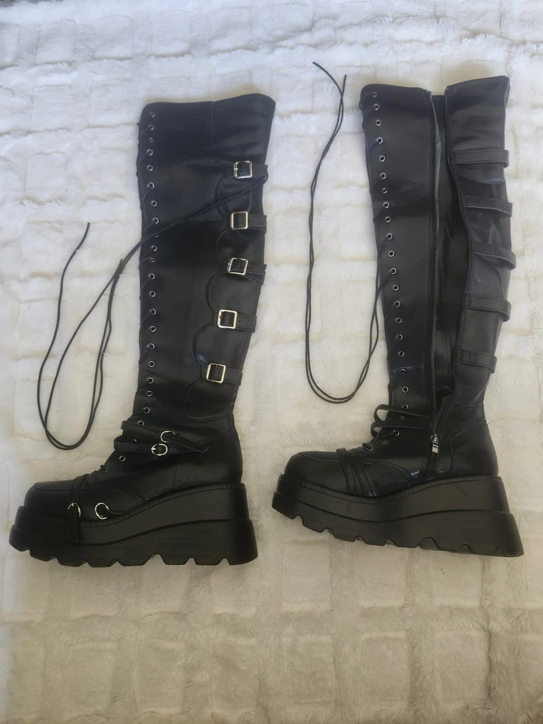 Black Platform Combat Boots