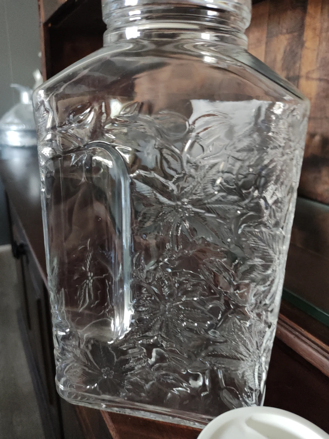 Embossed Glass Pitcher with Lid - photo 4