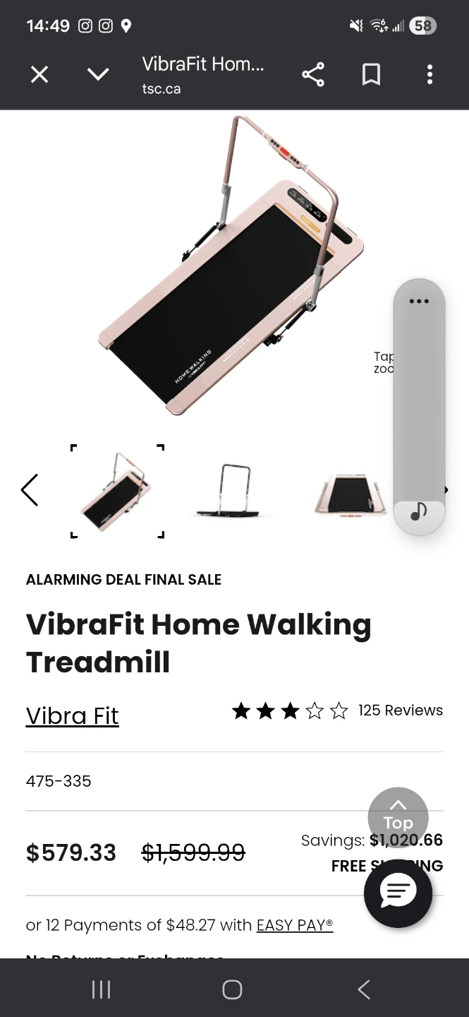 Vibra Fit Home Walking Treadmill