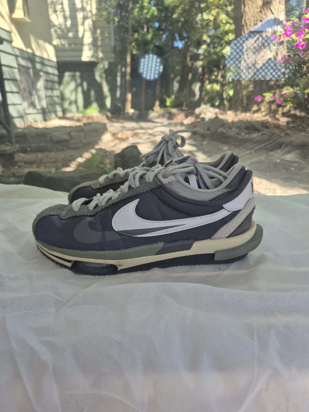 Nike Sacai x Cortez Grey White Sneakers - photo 4