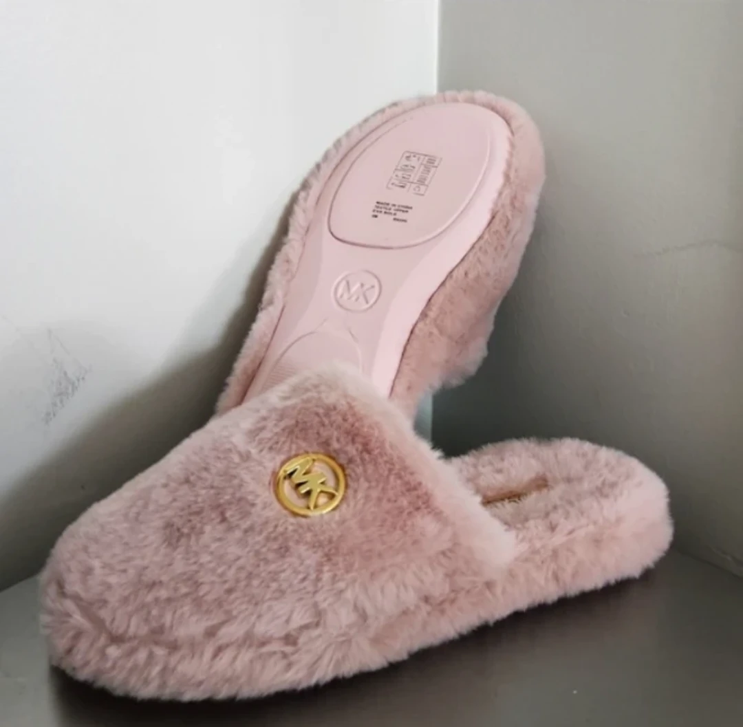 New Michael Kors Alexis Faux Fur Slippers - Blush - Size 6 - photo 2