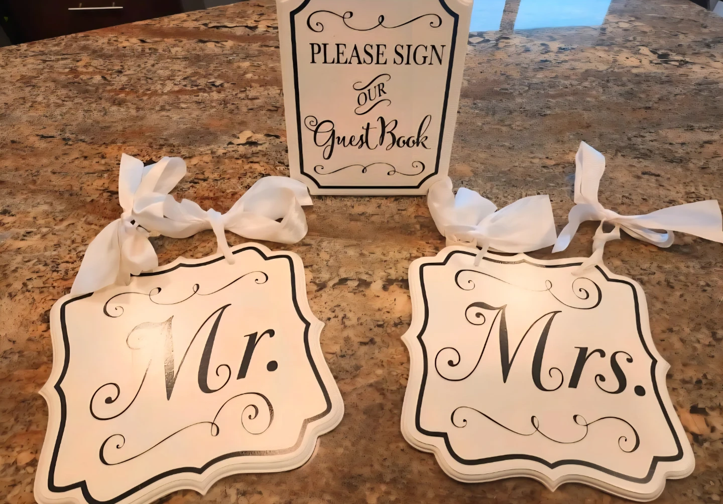 Wedding "Mr. & Mrs." Signs with Guest Book Sign