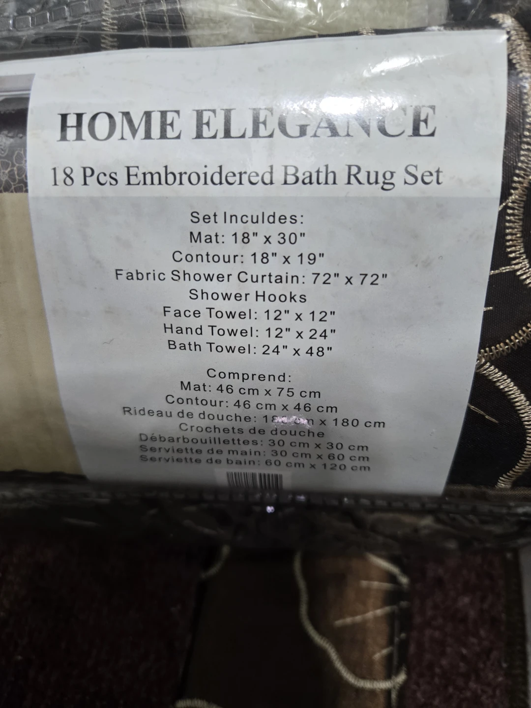 HOME ELEGANCE 18 Pcs Embroidered Bath Rug Set - photo 3