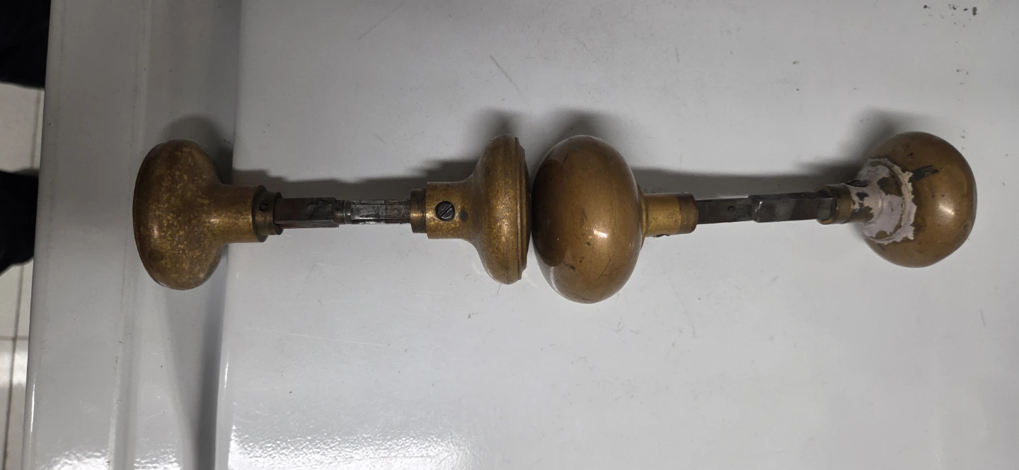 Vintage Brass Doorknob Set from Empire state building