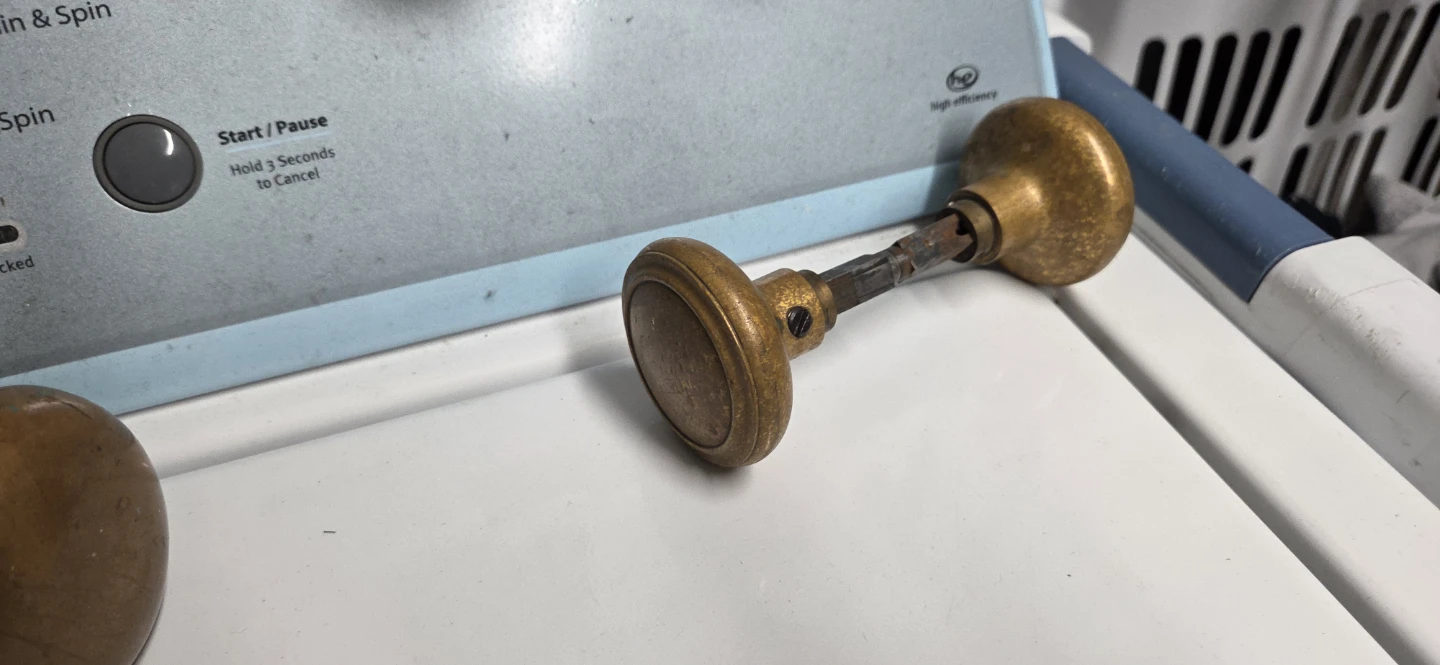 Vintage Brass Doorknob Set from Empire state building - photo 2