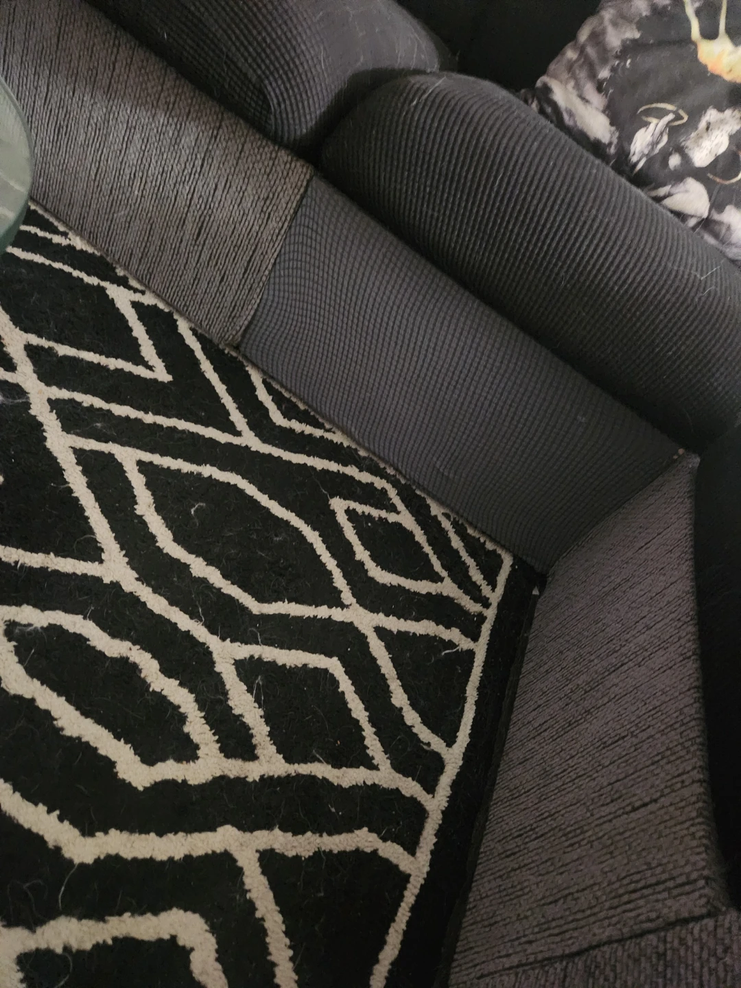 Sectional Couch - Dark Gray and Black - photo 2