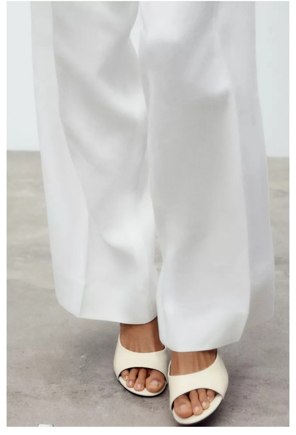 Zara Leather Wedge Sandals - Off White Size 38 - photo 5