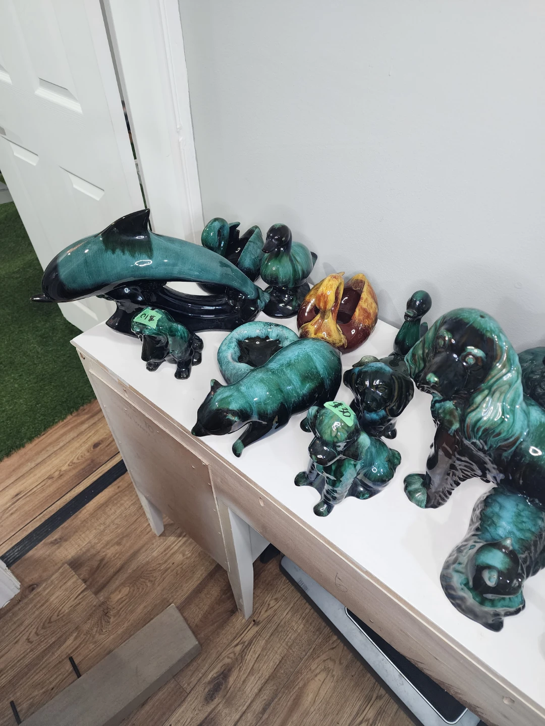 Vintage hand-glazed ceramic animal figurines