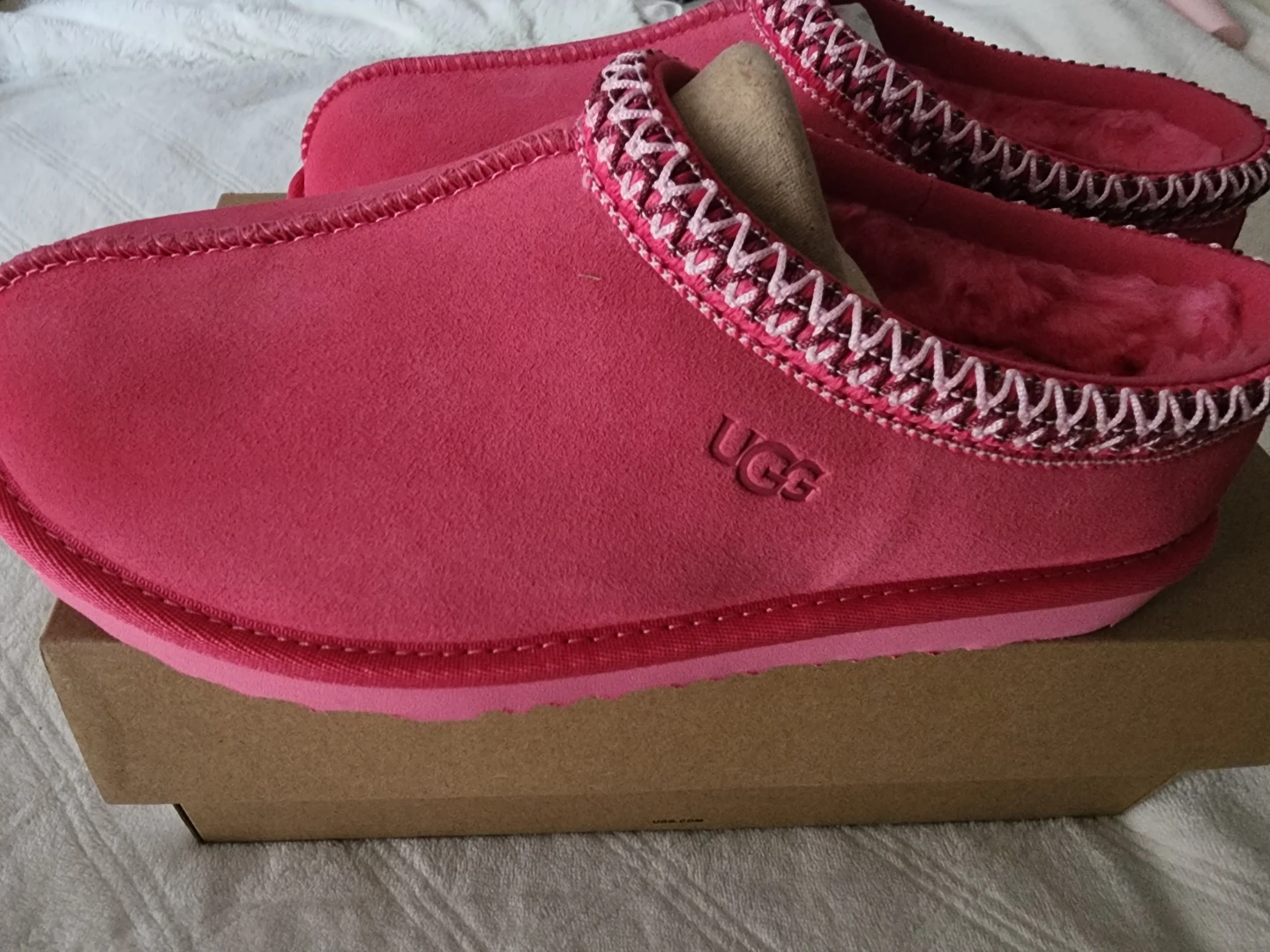 UGG K Tasman II Pink Slipper Shoes - Size 5