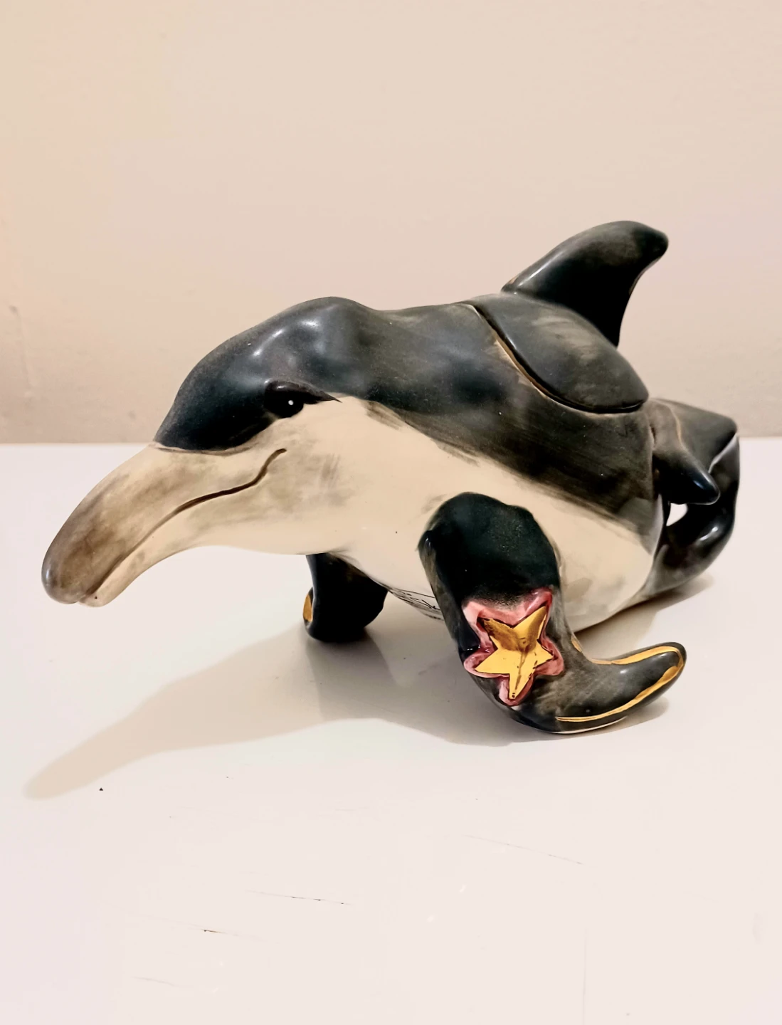 Vtg Hand Crafted Signed Heather Goldminc Dolphin