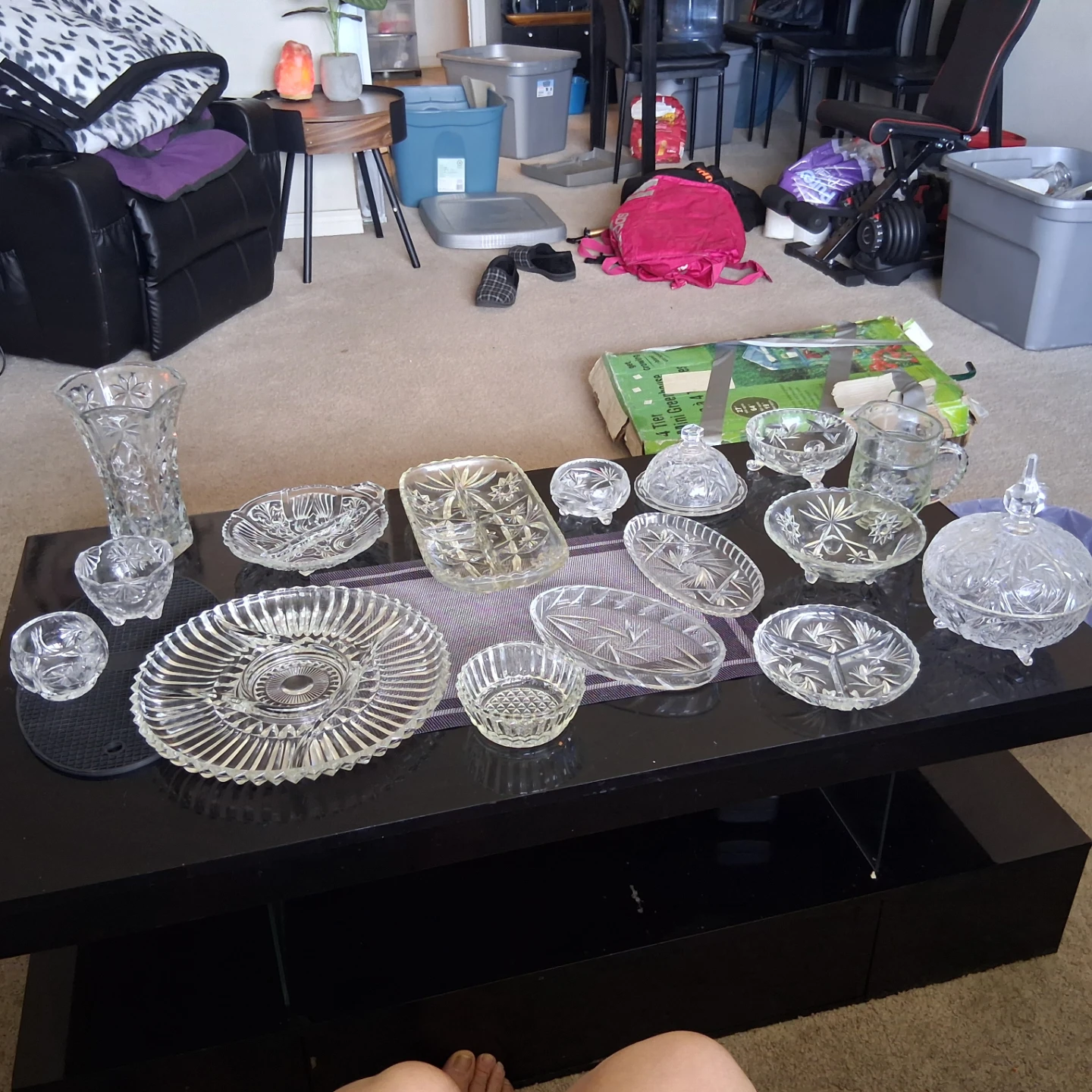 Star of David and other Assorted Crystal Glass