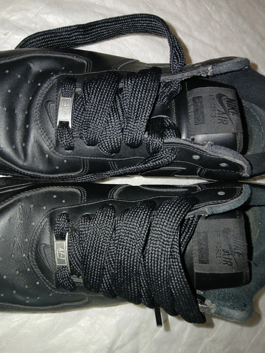 Nike Air Force 1 '07 with Supreme fomhoBlack Leather Sneakers - photo 4