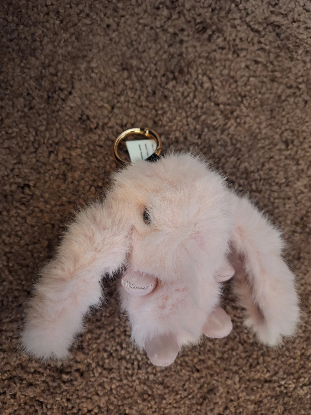 Pink Faux Fur Bunny Keychain - photo 2