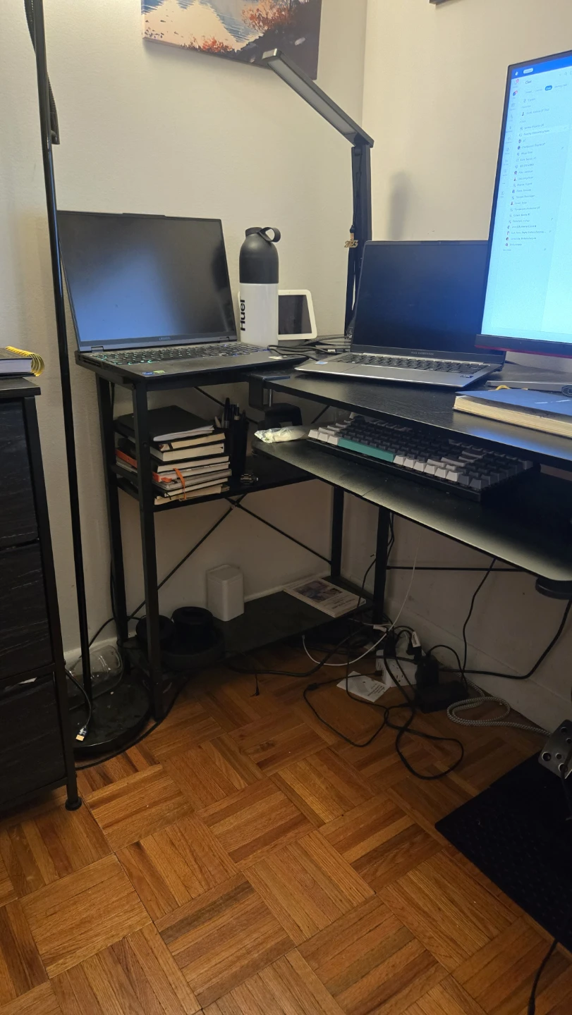 [Needs to go by May 8]L-Shaped Desk with Shelves and Storage Bag - photo 2