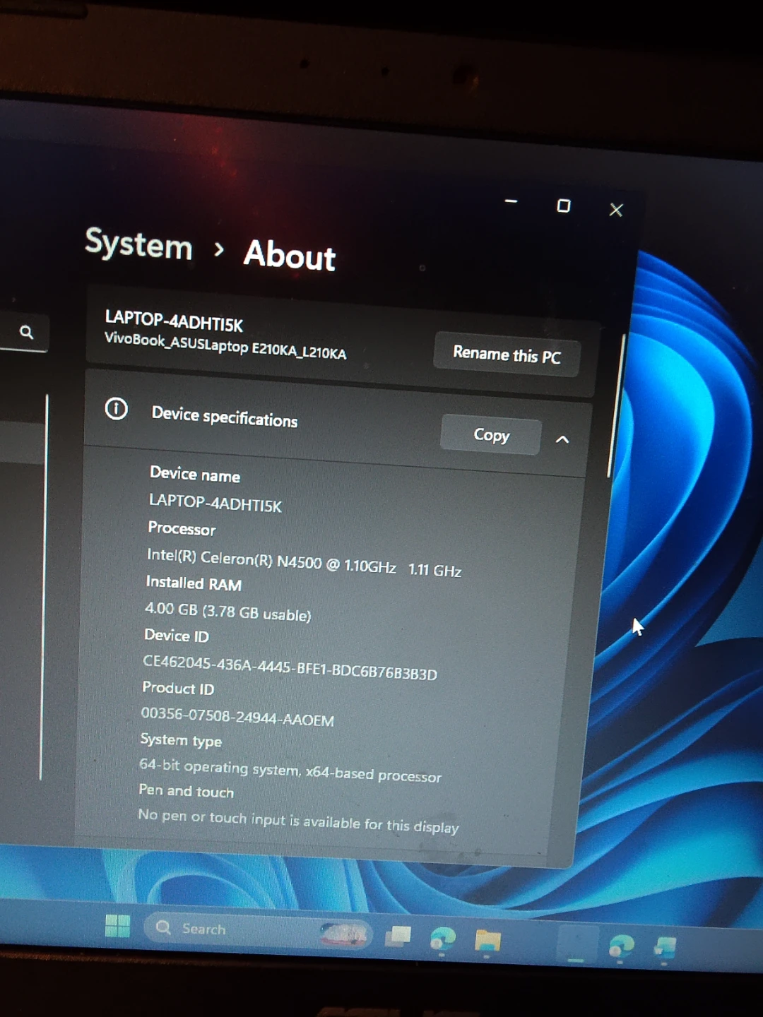 ASUS VivoBook Laptop - Intel Celeron N4500 - photo 2