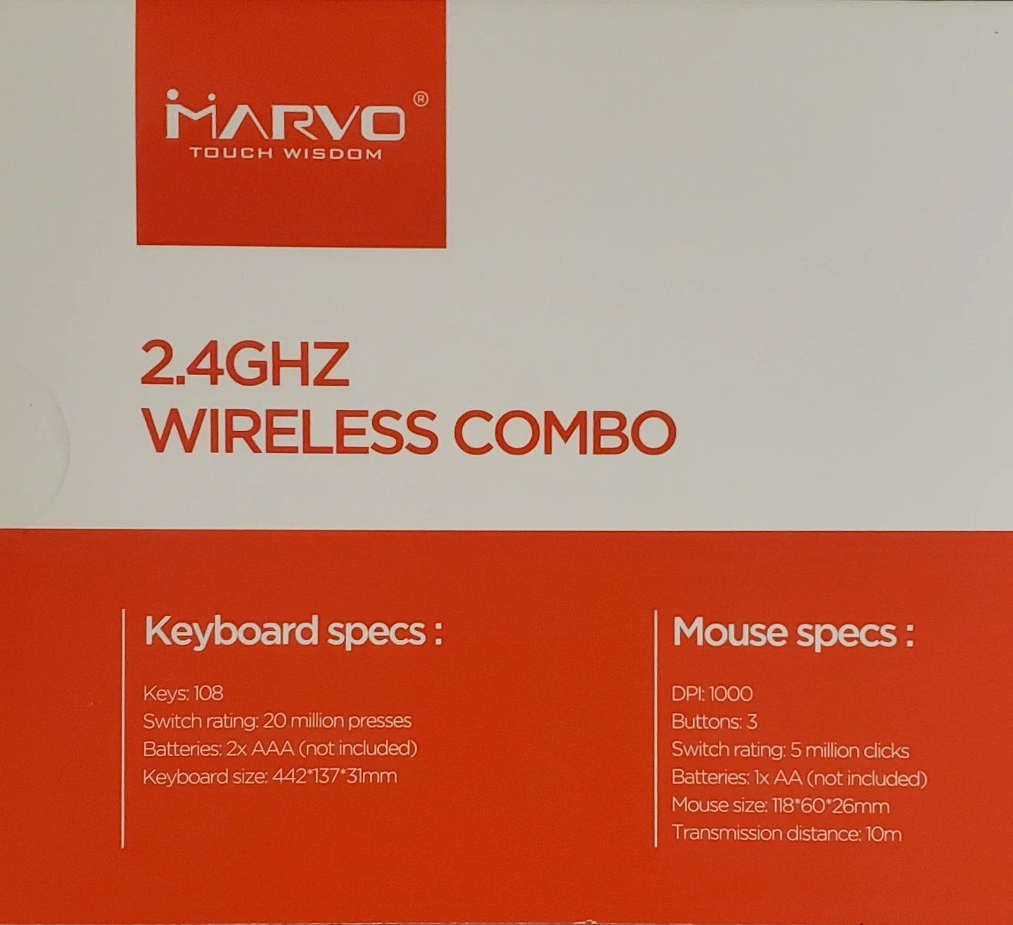 MARVO 2.4Ghz Wireless Full Size Keyboard & Mouse Combo - photo 2