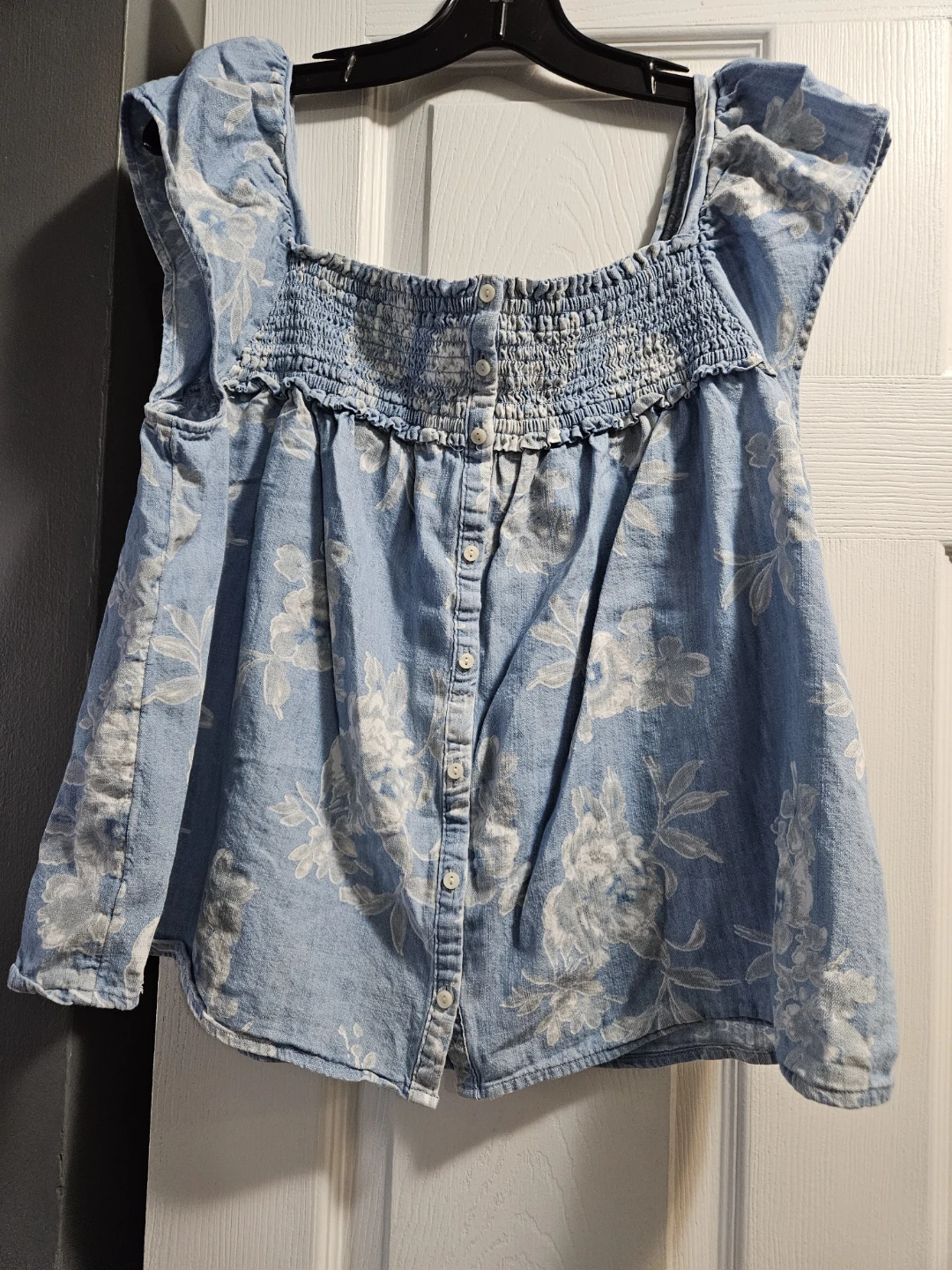 Old Navy Smocked Square Neck Top - Size L