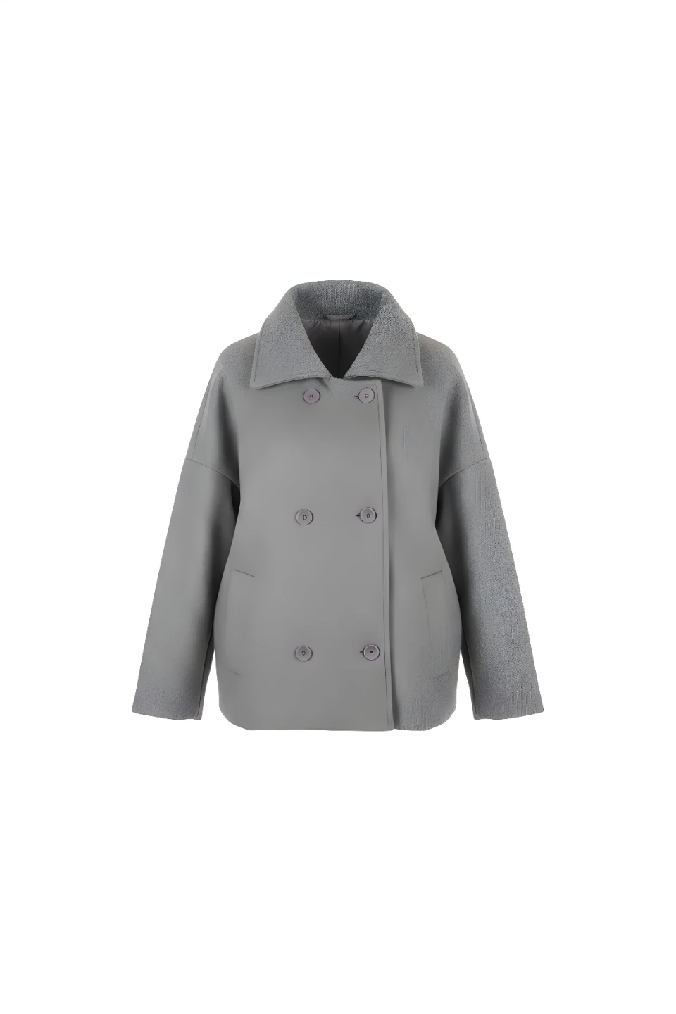 Women's Grey Double-Breasted Jacket - photo 2
