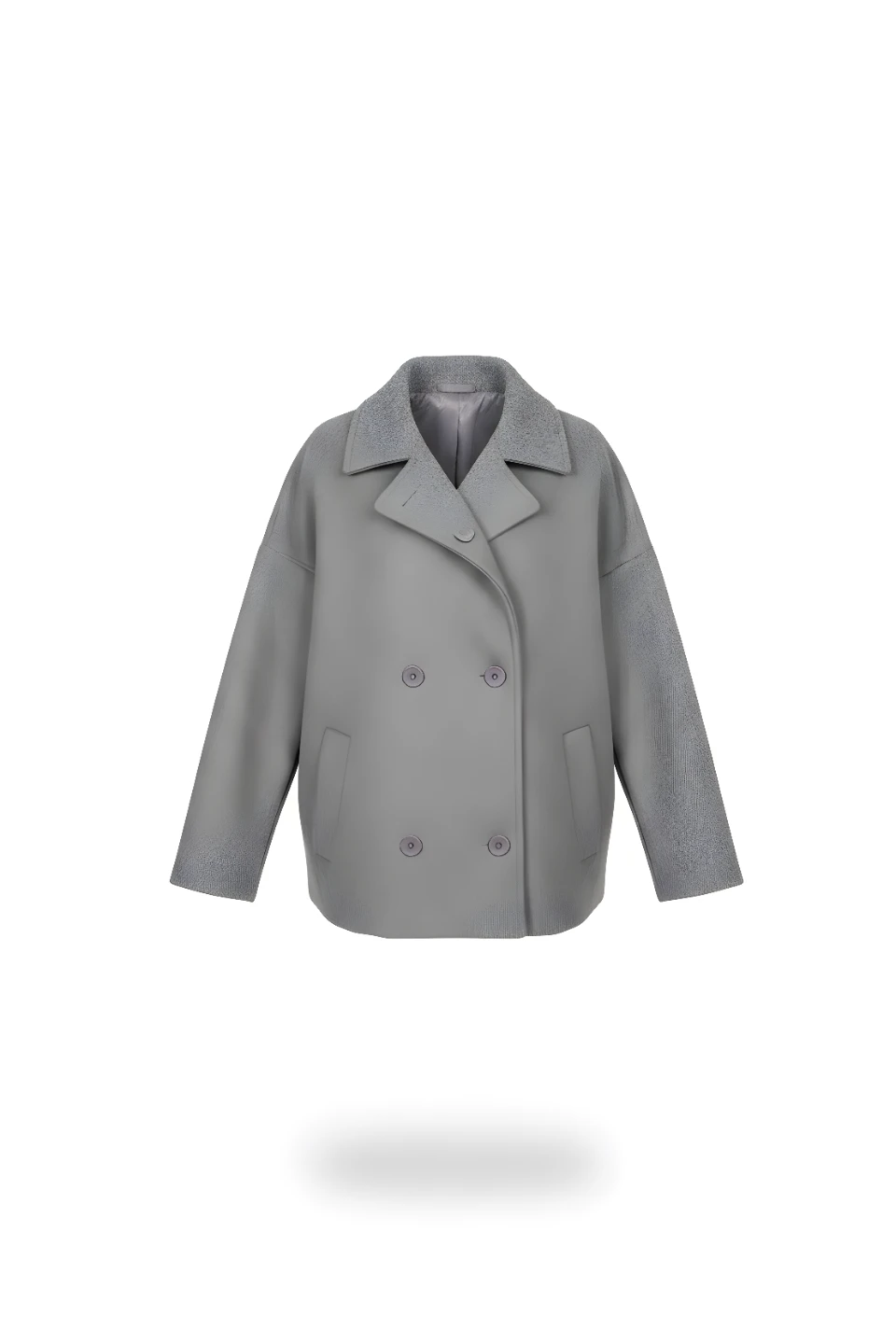 Women's Grey Double-Breasted Jacket - photo 3
