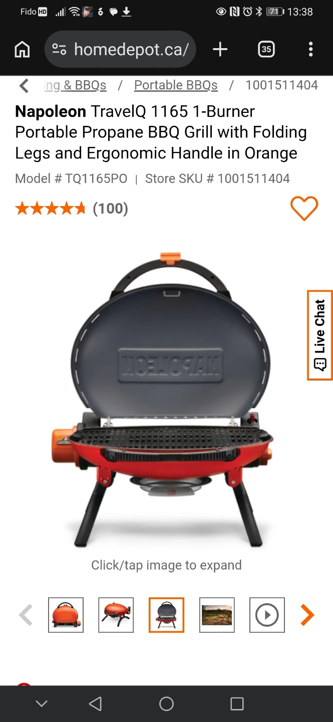 Napoleon TravelQ Portable Propane BBQ Grill - Orange - photo 2