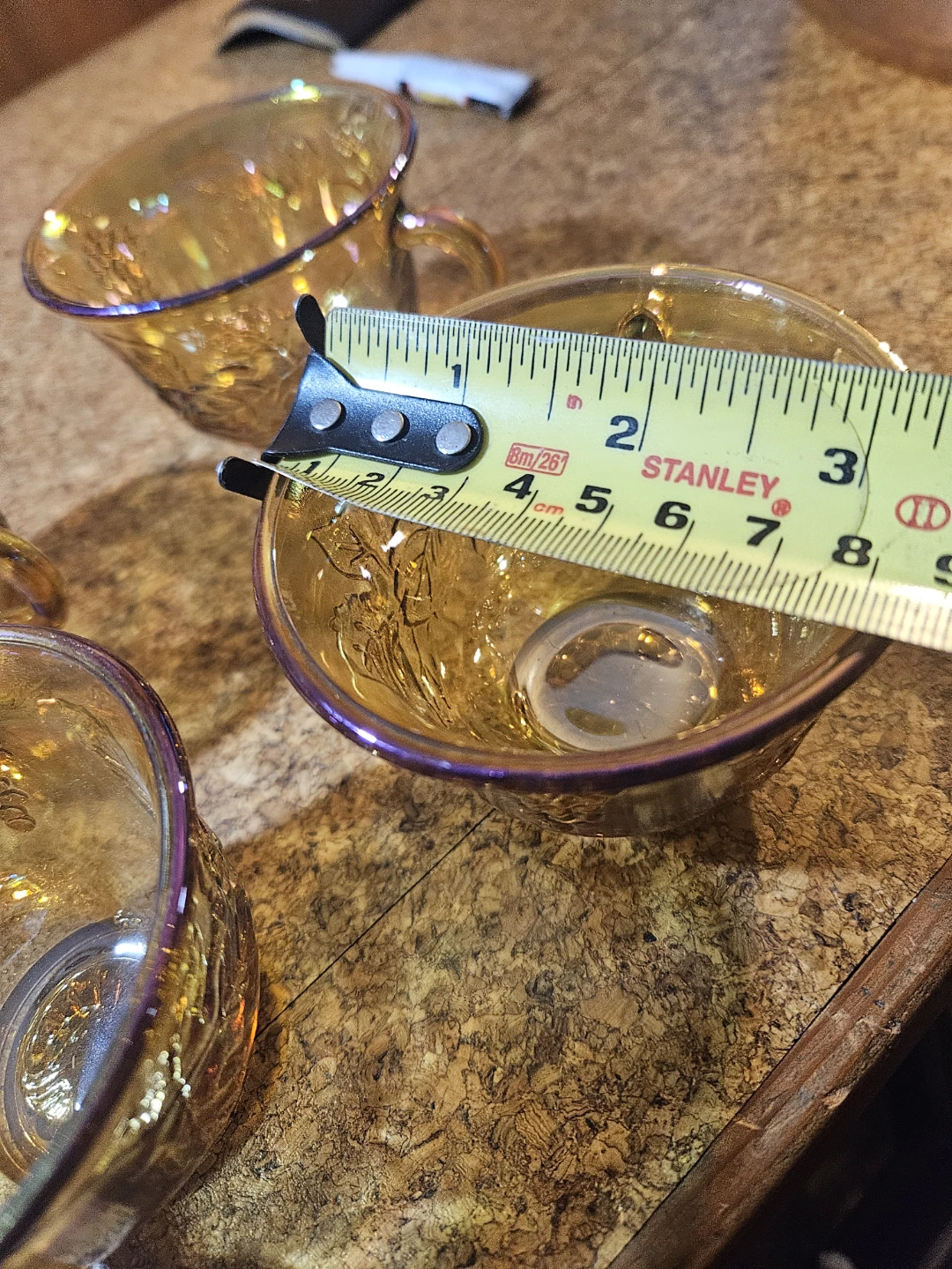 Amber Glass Cups with Grapevine Pattern (Set of 4) - photo 5