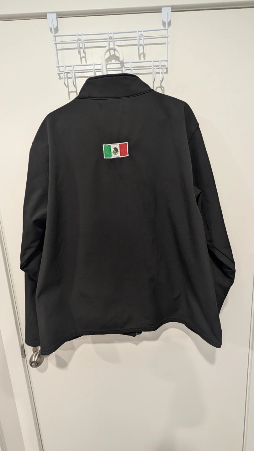 Ariat Black Softshell Jacket with Mexican Flag Detail