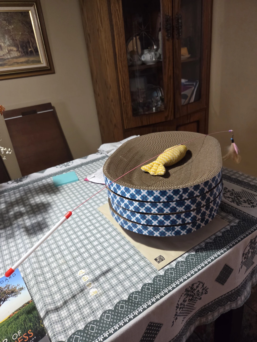 Cat Scratcher Bowl with Toys
