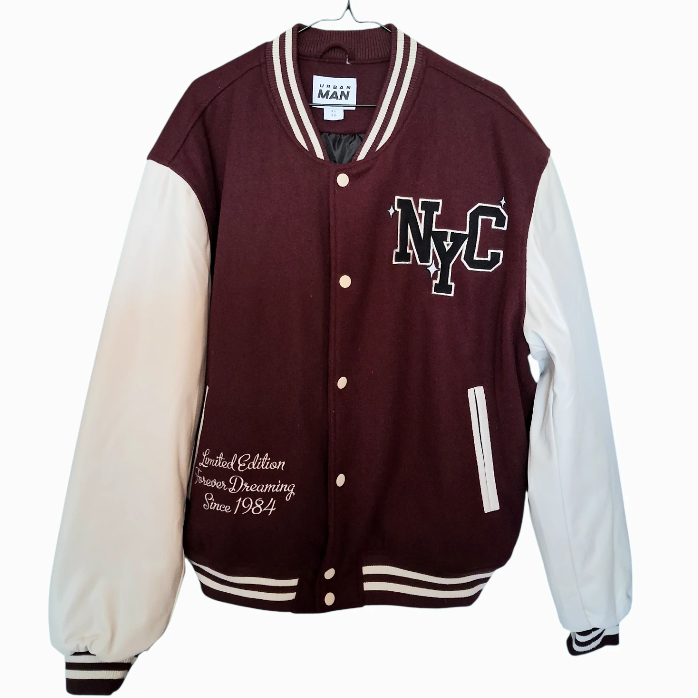 Maroon & Cream "NYC Limited Edition" Varsity Jacket - photo 2