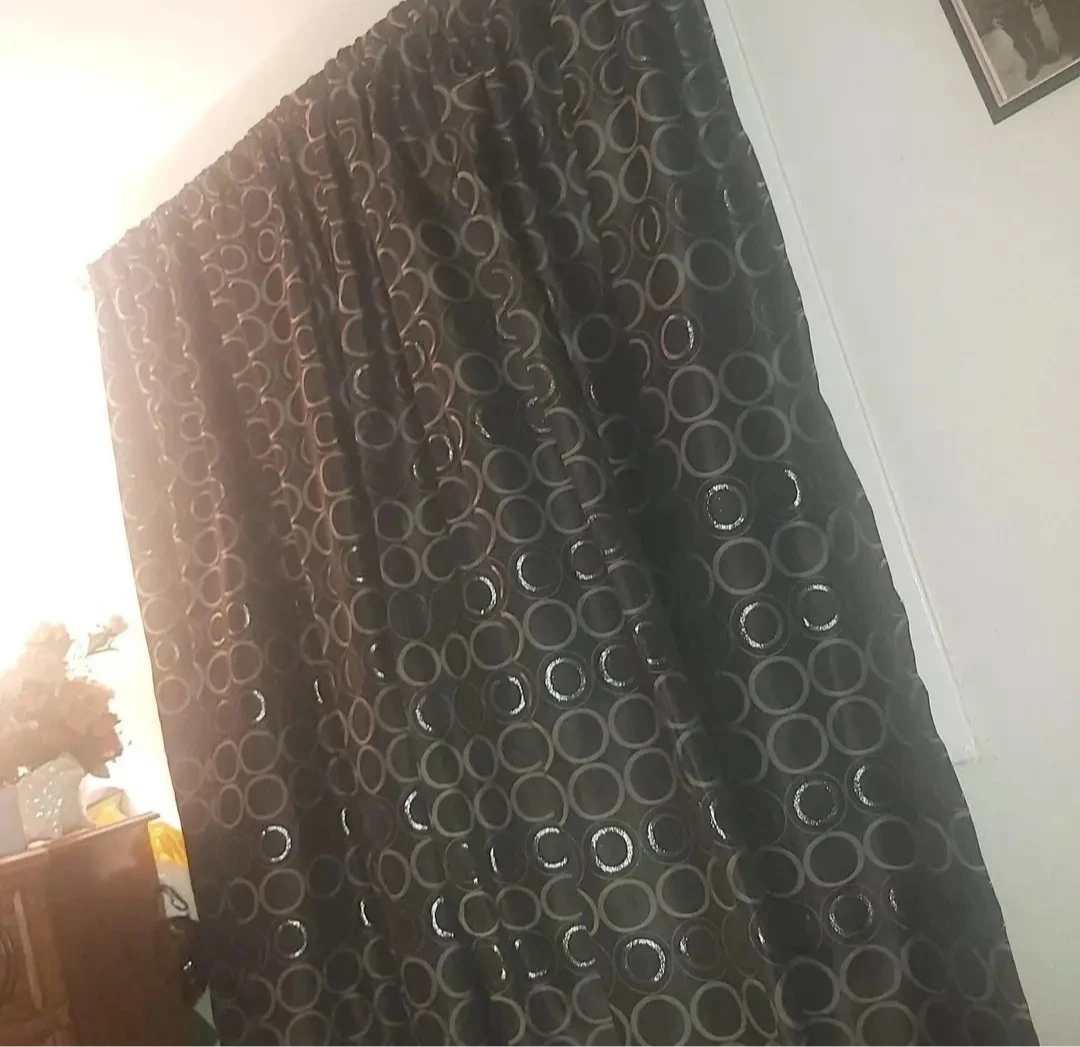 Dark patterned curtains