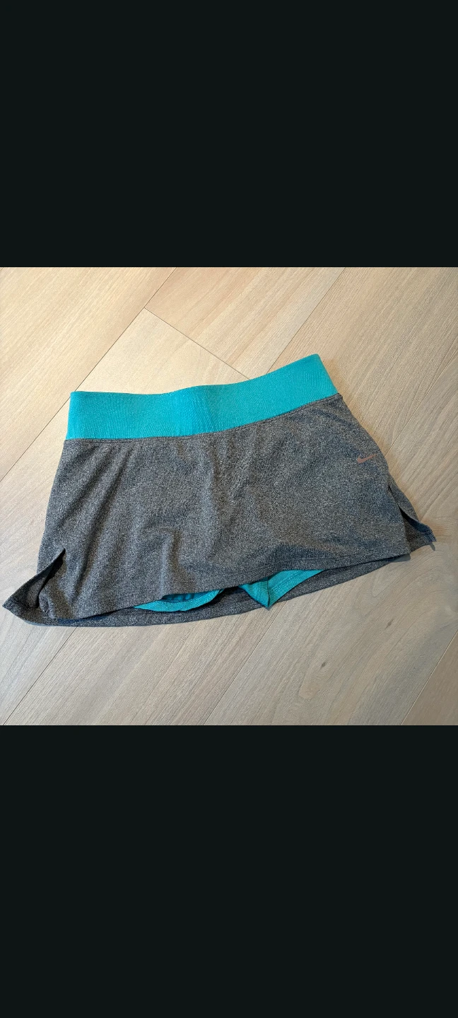 Nike Dri-Fit Running Skirt with Shorts - Grey/Teal - Size S